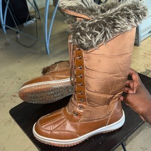 Chocolate fur boots